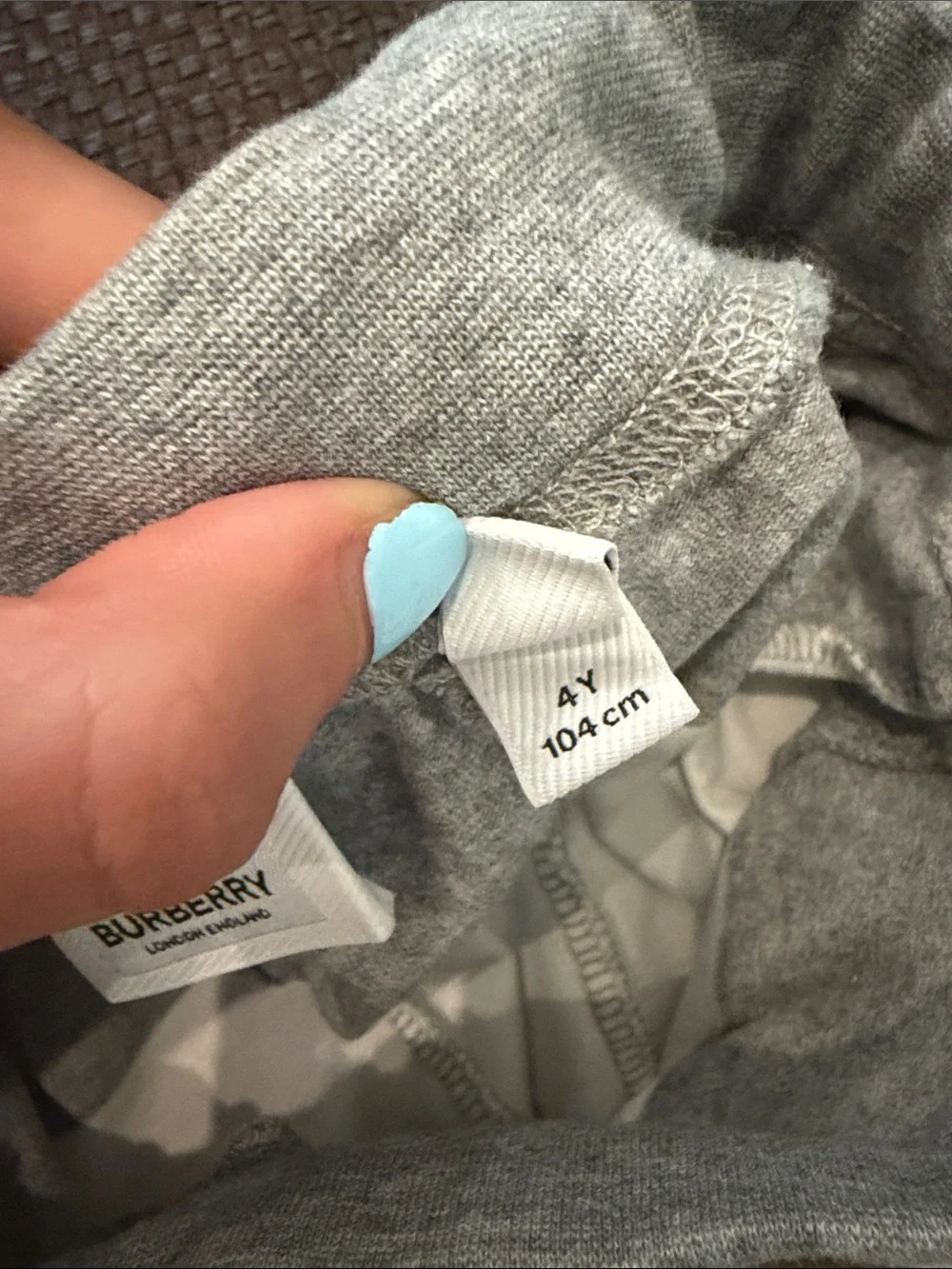 Burberry Kids Gray & Cream Striped Jogger Pants
